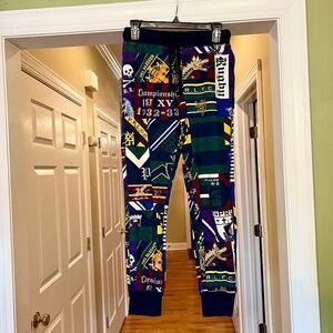 EUC Men's Polo Ralph Lauren Printed Waffle Knit Sleep Jogger Pant Size SMALL